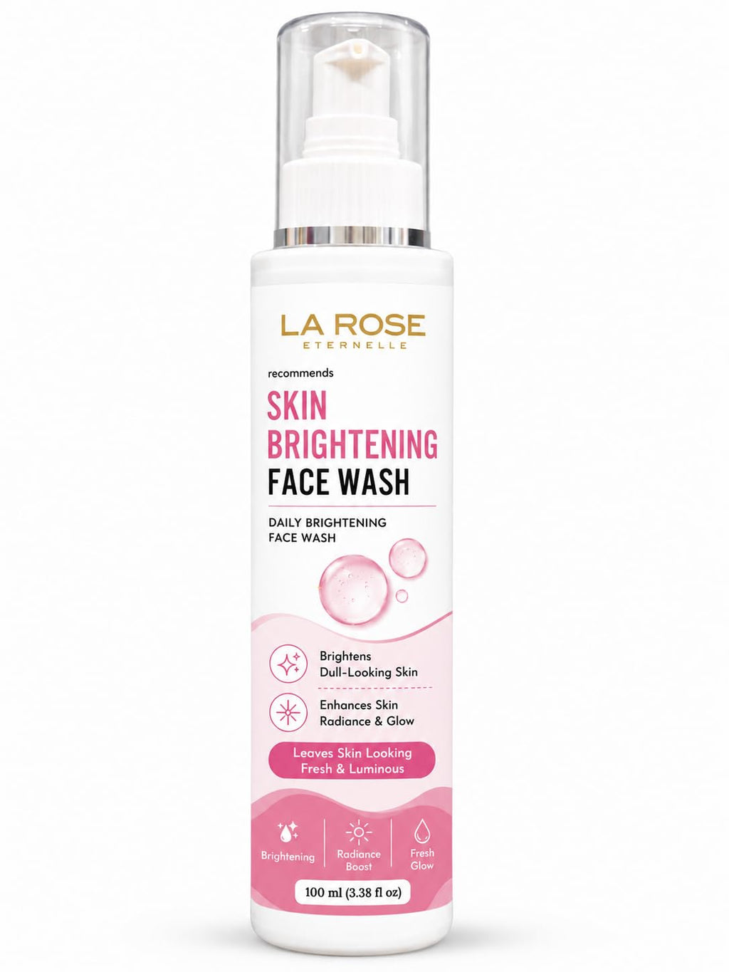 LA ROSE ETERNELLE Skin Brightening Face Wash | Daily Facial Cleanser for Men & Women | Skin Brightness & Glowing Hydration | 100 ml