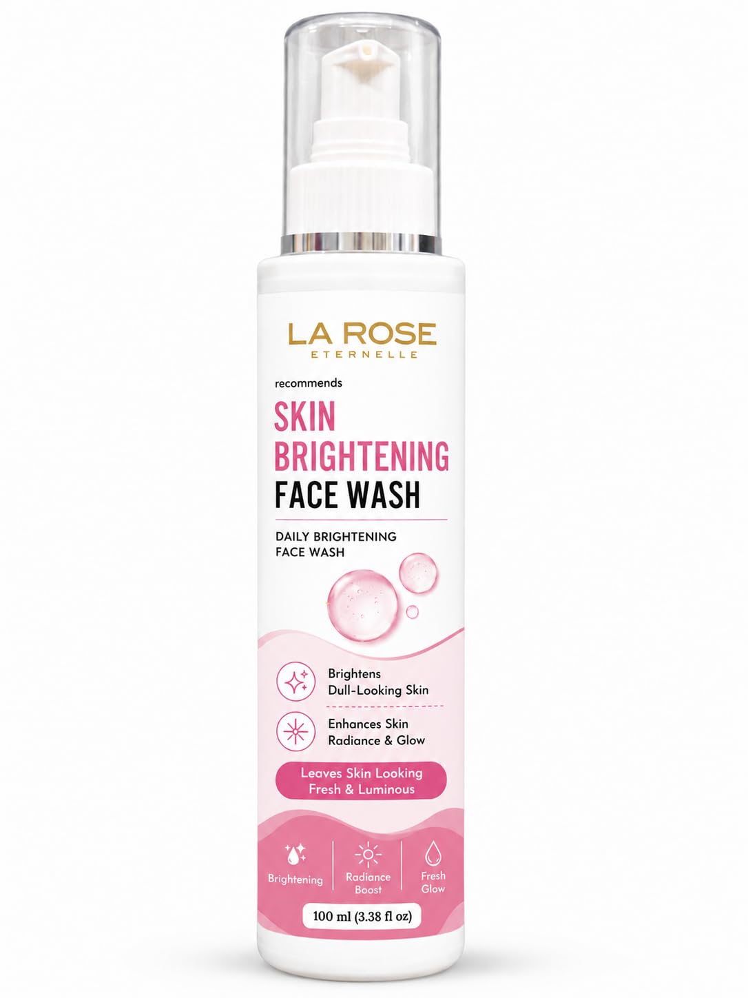 LA ROSE ETERNELLE Skin Brightening Face Wash | Daily Facial Cleanser for Men & Women | Skin Brightness & Glowing Hydration | 100 ml