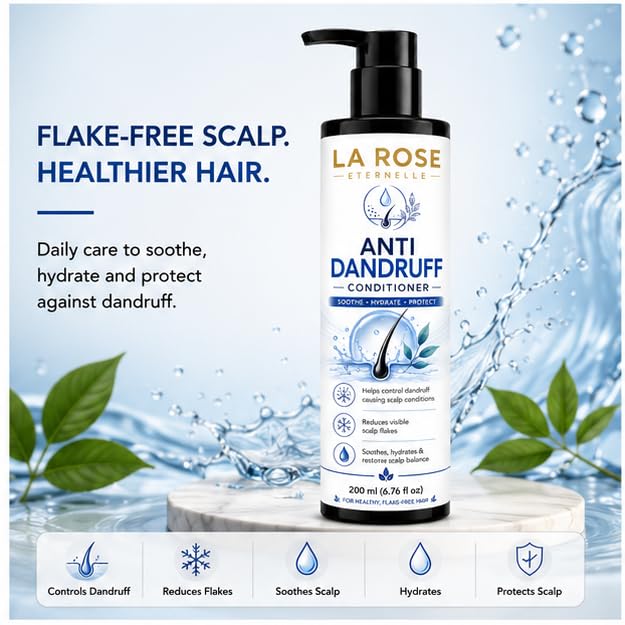 LA ROSE ETERNELLE Anti Dandruff Conditioner Nourishing Hair Conditioner Scalp Care Formula for Men & Women Smooth Manageable Hair 200 ml