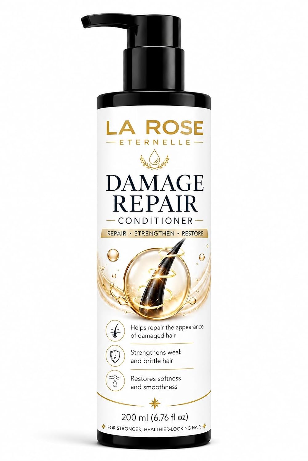 LA ROSE ETERNELLE Damage Repair Conditioner for Dry & Damaged Hair Hair Strengthening Conditioner Smooth & Soft Hair Care Formula 200 ml