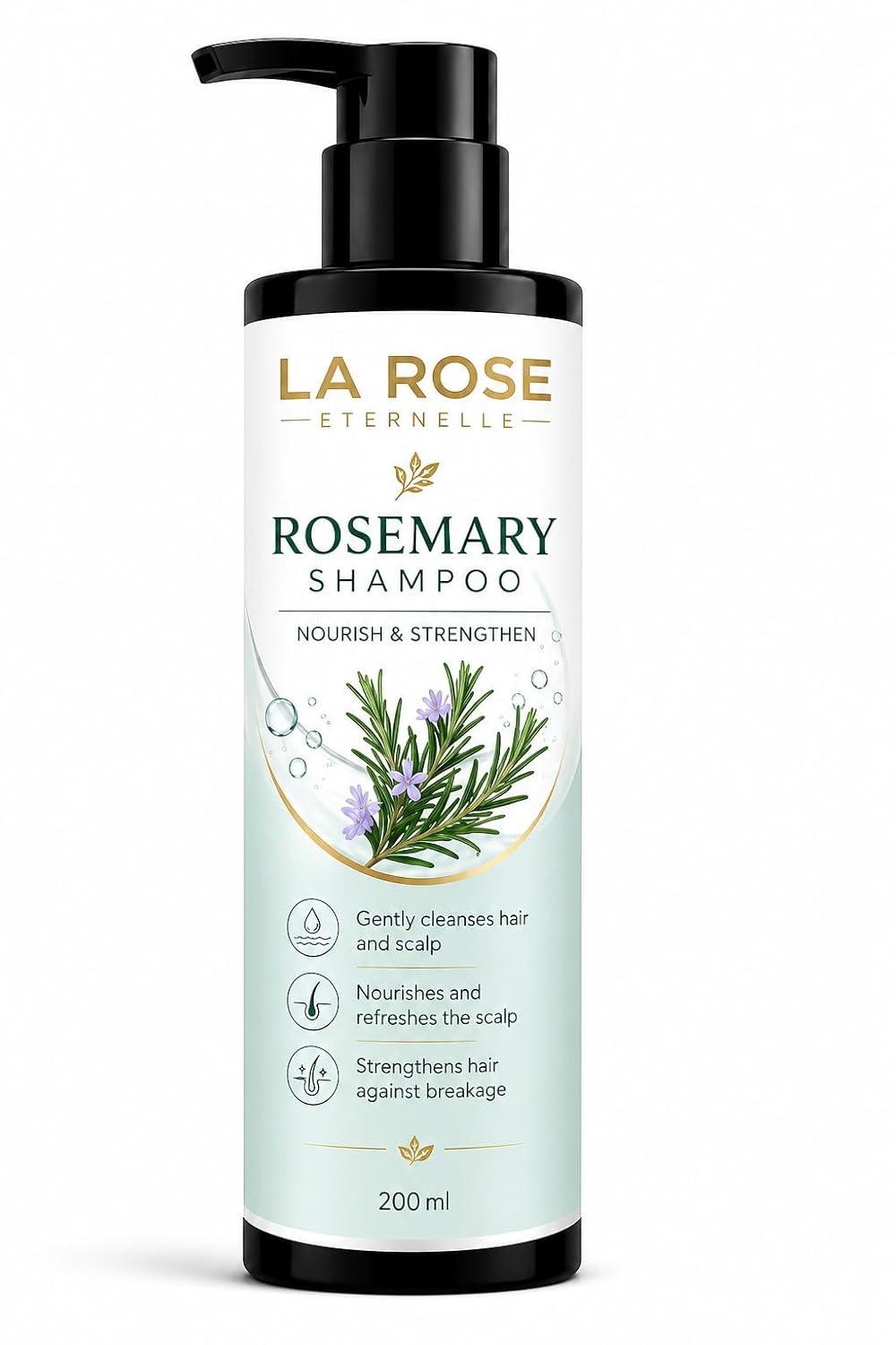 LA ROSE ETERNELLE Rosemary Shampoo, Anti Hair Fall, Frizz-Free, Split Ends Treatment, All Hair Types, 200ml
