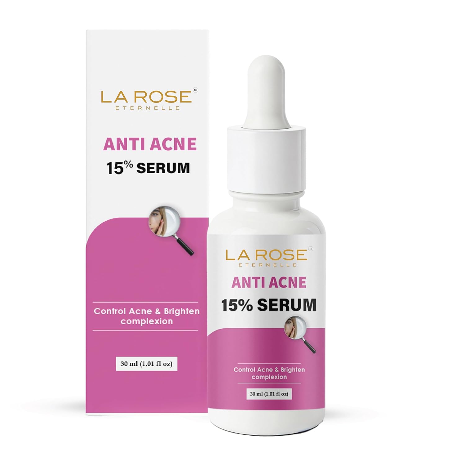 LA ROSE ETERNELLE 15% Face Serum Lightweight Facial Serum for Men & Women Daily Skin Care Formula Radiant Looking Skin 30 ml