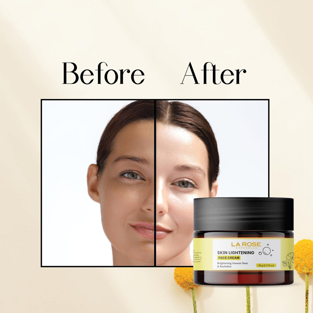 LA ROSE ETERNELLE Skin Lightening Face Cream | Daily Facial Moisturizer for Men & Women | Lightweight Hydrating Formula | Uneven Tone Care | 50 g
