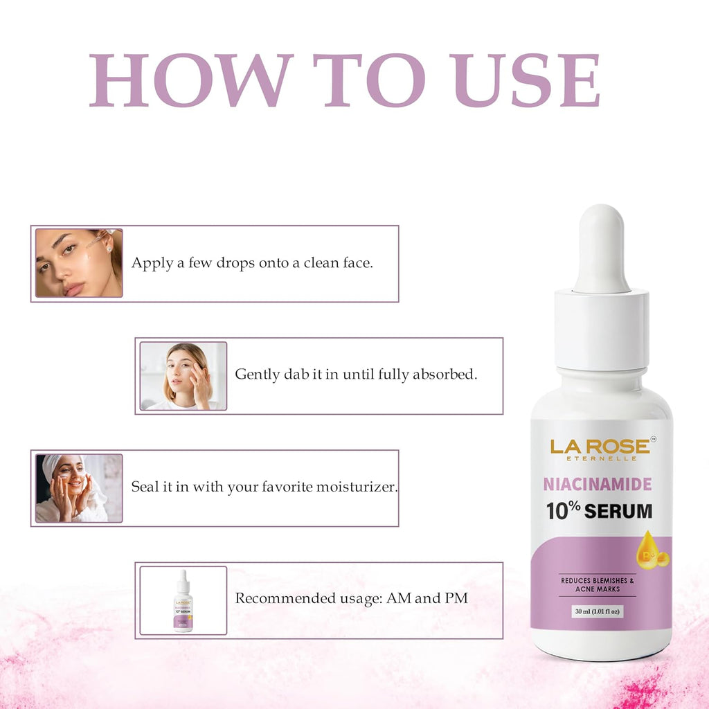 LA ROSE ETERNELLE Niacinamide 10% Serum, Reduces Blemishes and Acne Marks, 30 ml