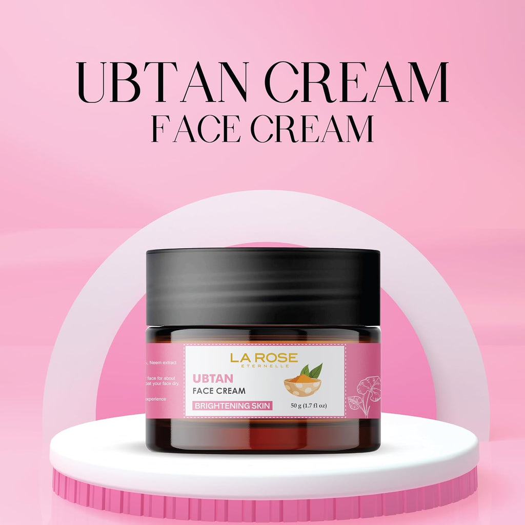 LA ROSE ETERNELLE Ubtan Moisturizer for Men & Women | Daily Facial Hydration Cream | Brightening Skin Care Formula | Lightweight Non-Greasy Texture | 50 g