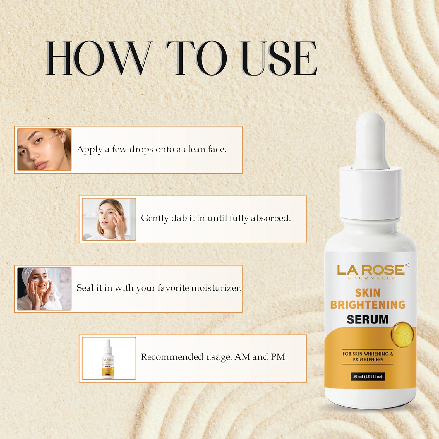 LA ROSE ETERNELLE Skin Brightening Face Serum, 30ml, with 10% Niacinamide for Blemish Control