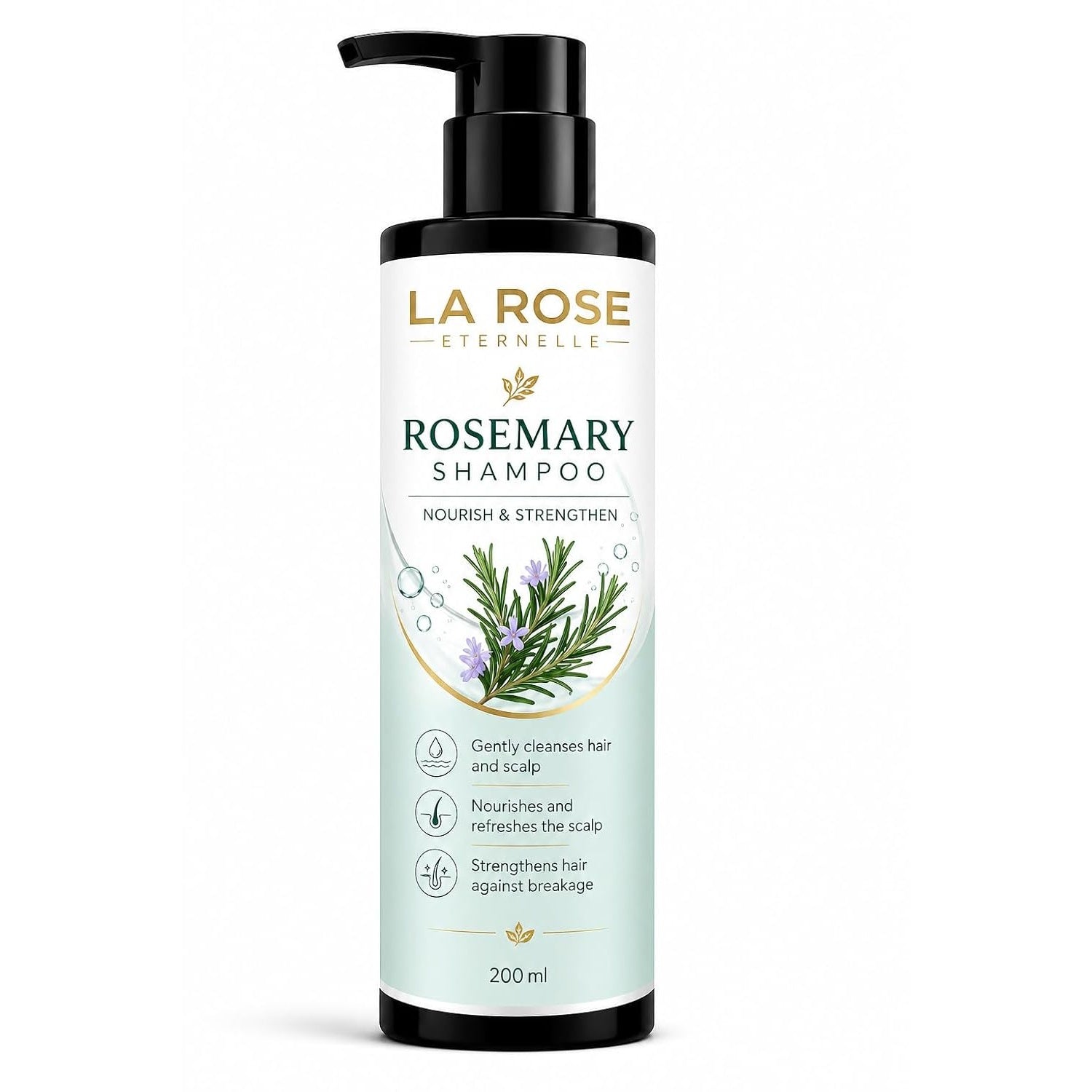 LA ROSE ETERNELLE Rosemary Shampoo, Anti Hair Fall, Frizz-Free, Split Ends Treatment, All Hair Types, 200ml